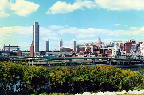 blue newyork color green film skyline 35mm minolta albany 1986 empirestateplaza x370 tricentennial