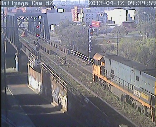 NR86-NR106 5AM5(9702) PN Superfreighter from Adelaide 12-4-2013. | by Railpage - Bunbury Street Camera 2