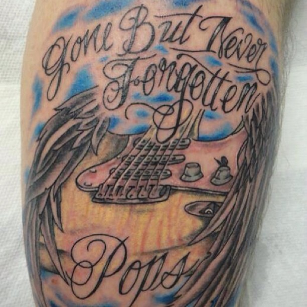 guitar memorial tattoo by groveblonde on DeviantArt