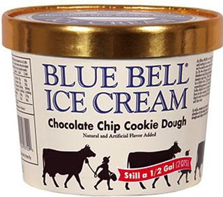 RECALLED - Blue Bell Ice Cream, Chocolate Chip Cookie Dough, half gallon - Sep 21, 2016