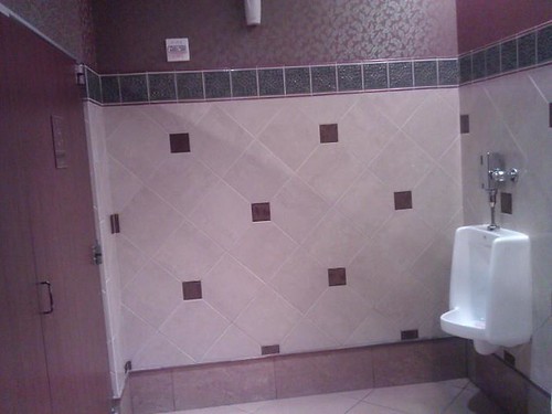 Commercial ceramic tile bathroom at a casino