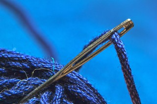 sewing needle with thread