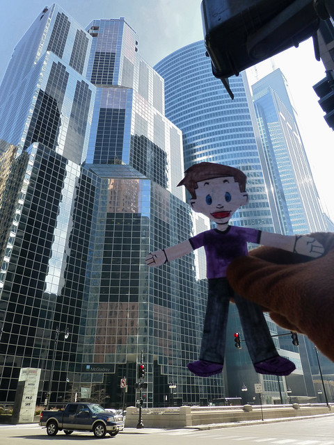 Flat Stanley Sees Chicago Skyscrapers, Feb 2013