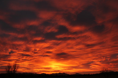 Sunrise 1-24-2013 054 by Matt Hays, morning red arizona sky orange cloud sun black rio yellow skyline clouds sunrise canon skyscape eos 
