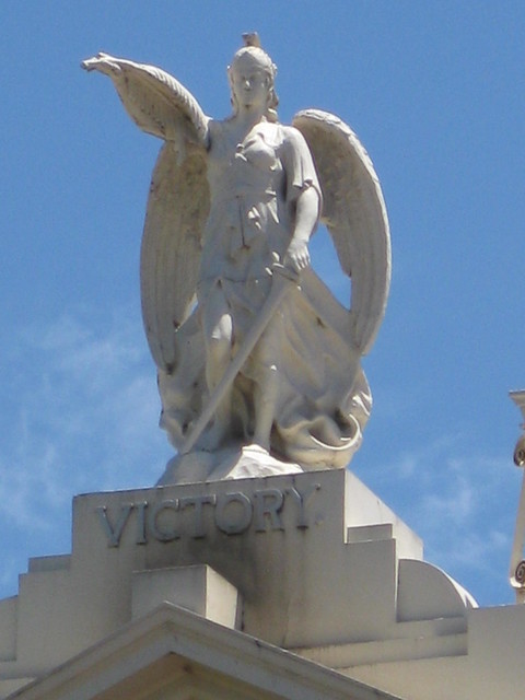 The Winged Victory Statue Atop the Leongatha Memorial Hall and Former Shire Offices – Corner McCartin St and Michael Place, Leongatha