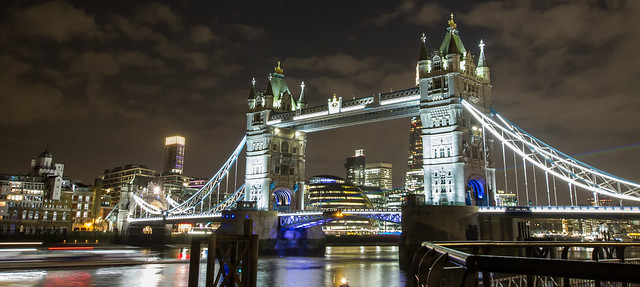 Wide view of the Tower Bridge