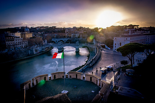 roma italia citta rome italy castelsantangelo sunset view tevere tiber river art history architecture