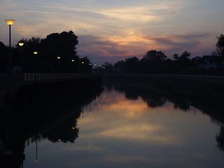 River Sunset Fluss Sonnenuntergang Suphanburi Central Thailand