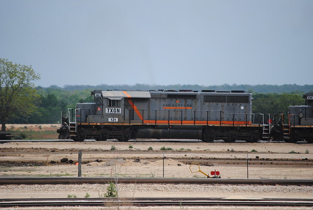 TXGN 130 works the Transload Facility in Harwood Texas on 4-14-2013