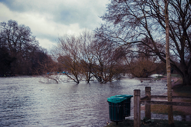 River Thames burst its banks at High Tide in Richmond, London