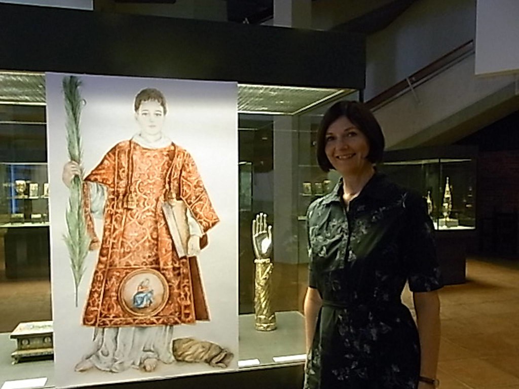 BERLINO, Kunstgewerbemuseum: la direttrice Dr. Sabine Thümmler espone la nuova icona di San Cesareo di Terracina (Hl Caesarius  von Terracina)