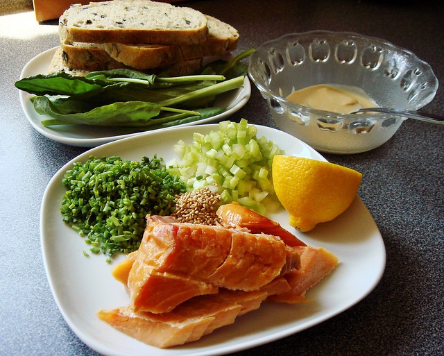 Ingredients for Smoked Fish Sandwich