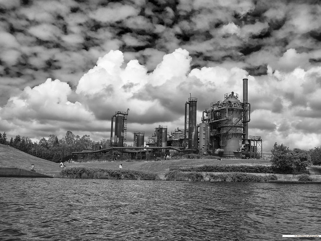 gasworks from the water