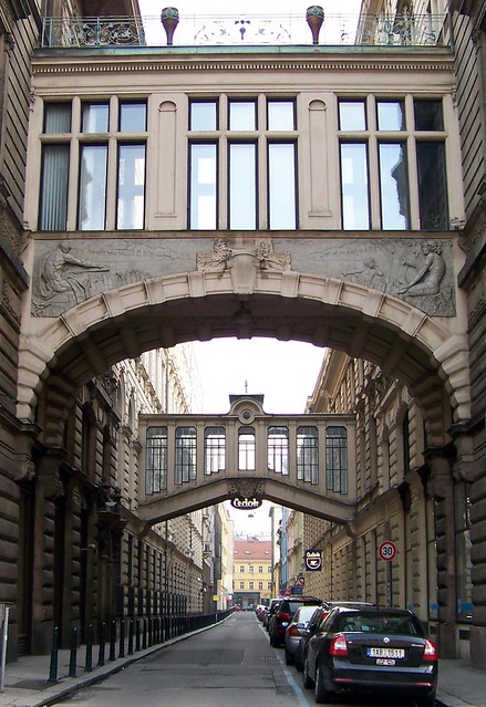 Arches / walkways over narrow street