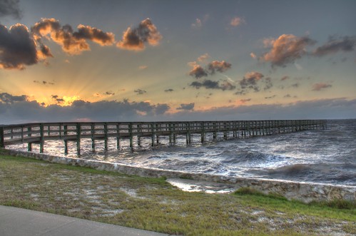 sunset water clouds canon pier florida puntagorda gilchrist eos60d blinkagain