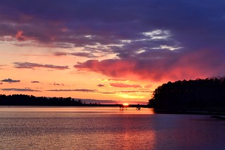 Colonial Parkway - Sunset over Jamestown Island