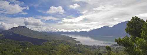 bali panorama lake indonesia volcano mountbatur