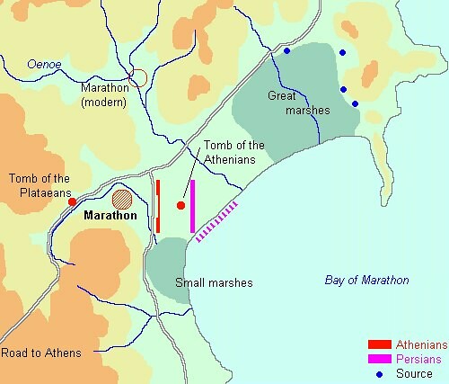 Map of Battle of Marathon, Undated - The Plain of Marathon w… - Flickr