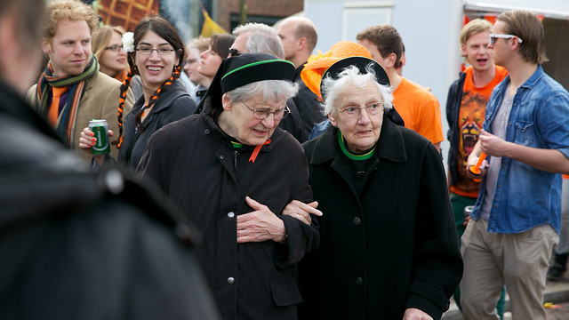 Elderly Ladies Braving the Crowds