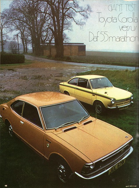 Daf 55 Marathon Coupe & Toyota Corolla 1200 Coupe SL Twin Road Test 1972 (1)