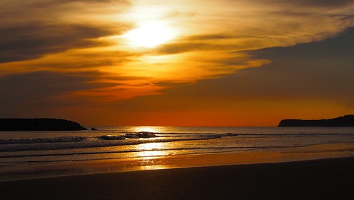 ocean sunset sea sun beach clouds horizon pacificocean sunsetlight calmsea