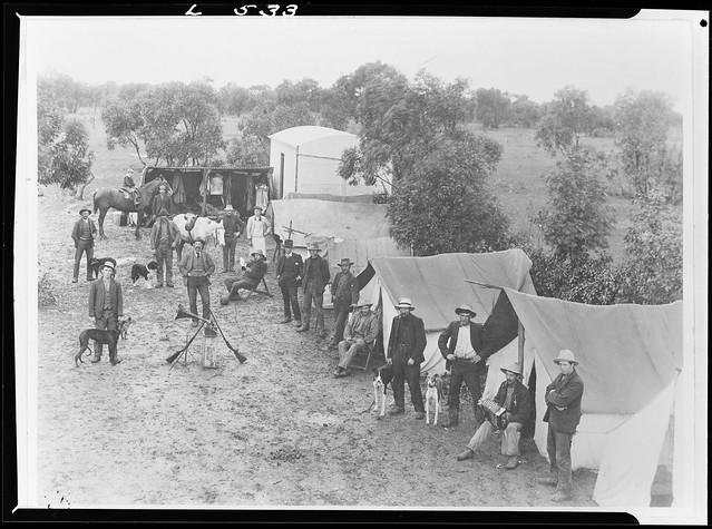 Men living in tents on a Victorian soldier settler block, Public Record Office Victoria