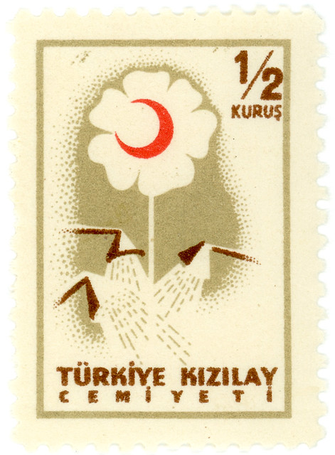 Turkey postal tax stamp: flower