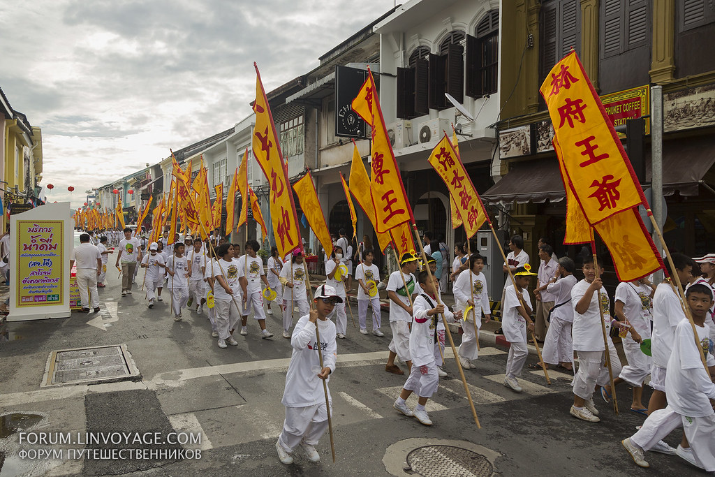 Street procession at Phuket Vegetarian Festival. October, 2016. Phuket, Thailand