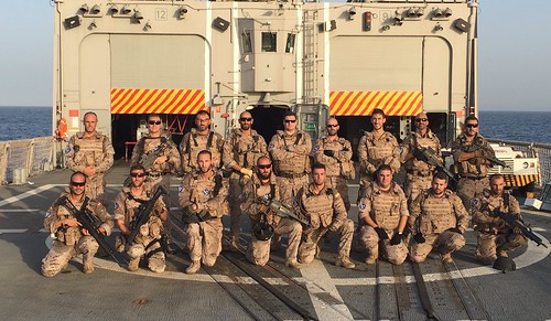 Spanish marines aboard ESPS Santa Maria ready for training