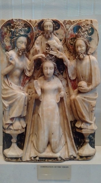 English alabaster - Coronation of the Blessed Virgin Mary