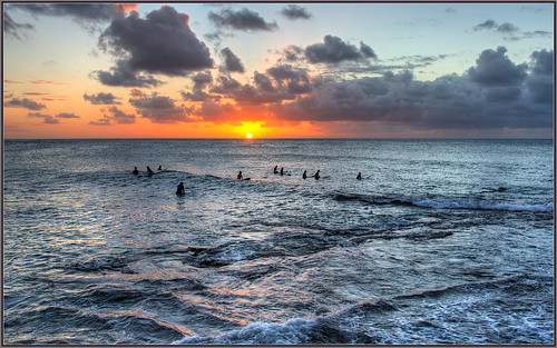 turtlebay oahu hawaii north shore sunset ocean seascape clouds surf surfing silhouette