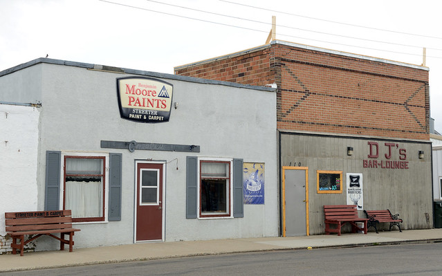 Businesses in downtown Streeter, North Dakota