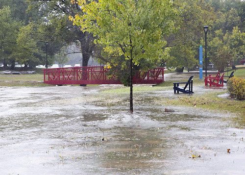 The Rains Came, AND Came to Campus.  The City of Winchester Received 3.71 Inches of Rain as of 5:17p.m.