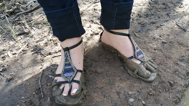 Some fun in the mud in my sandals