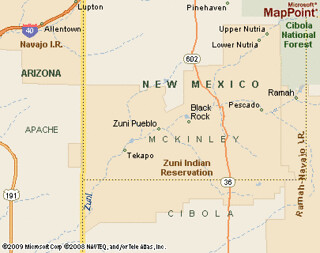 Zuni Pueblo Map The Zuni Indian Reservation In New Mexico Safe