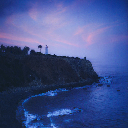 ocean light cliff lighthouse film water zeiss sunrise point coast early los call long exposure fuji pacific angeles hasselblad carl medium format vicente wakeup verdes rugged palos reala