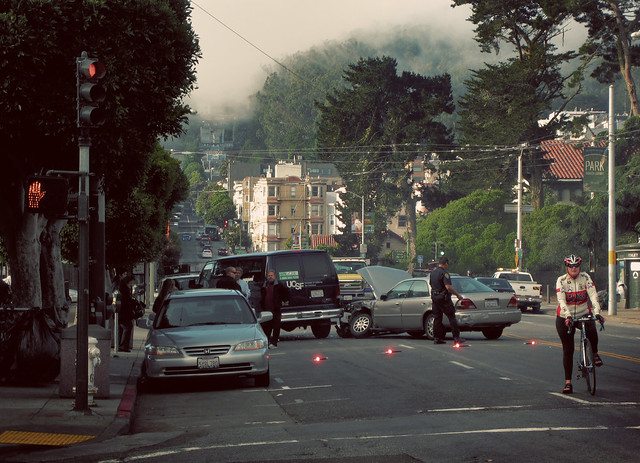 Car accident on Stanyan; The Haight, San Francisco (2012)