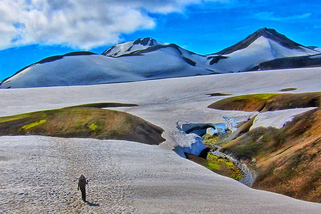 Iceland ~ Landmannalaugar Route ~  Ultramarathon is held on the route each July ~ Hiking from Camp