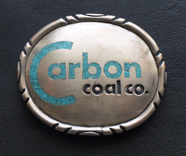 Carbon Coal Company - Silver / Turquoise Belt Buckle