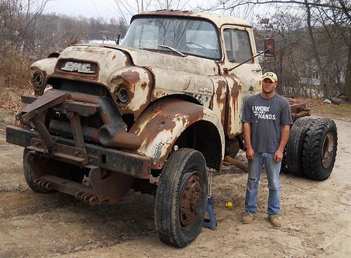 Paul's Rusted Out Big NAPCO 1956 GMC 550 former Township Snow Plow & Salt Dump Truck