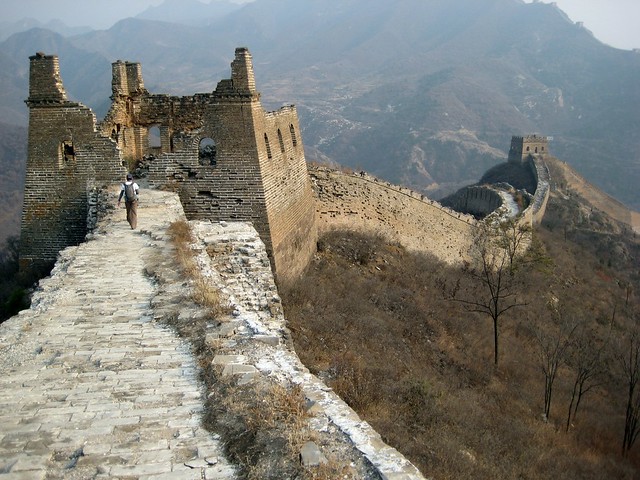 Walking on the Simatai Section Great Wall of China