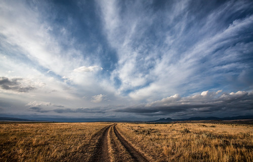 sky clouds road montana