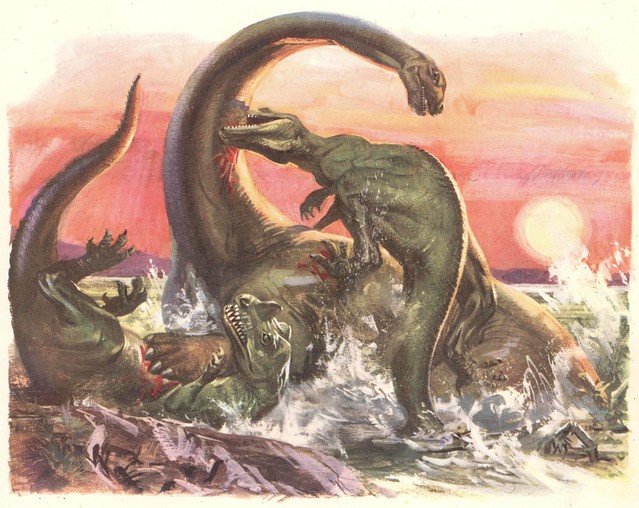 Ceratosauri aggrediscono un brontosauro
