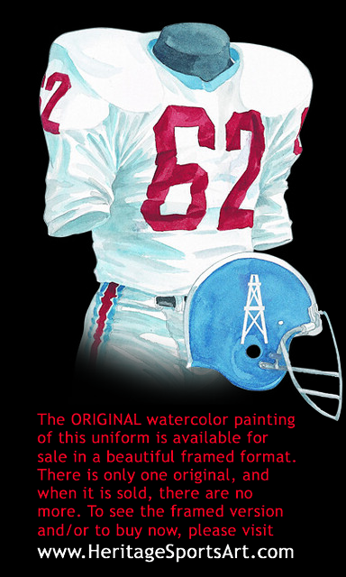 Houston Oilers 1989 uniform artwork, This is a highly detai…