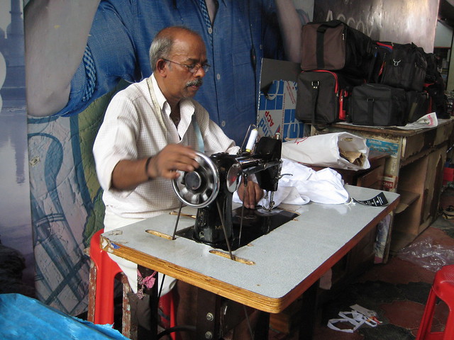 A local tailor plies his trade in Attingal