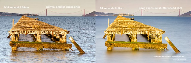 Normal shutter speed shot compares with Long exposure shutter speed shot