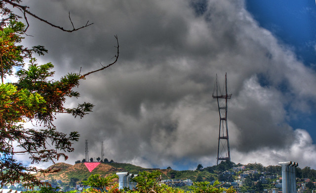 Pink Triangle Over Twin Peaks, HDR