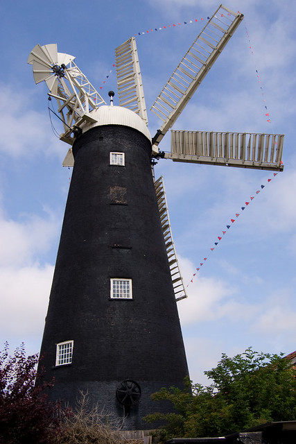 Waltham Windmill with flags