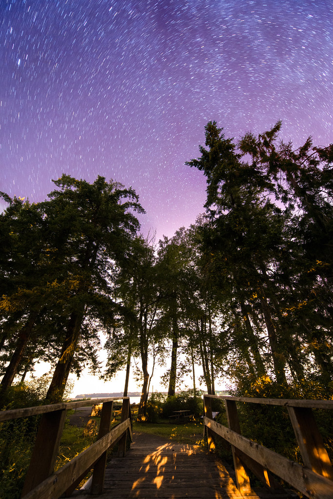 Birch Bay Bridge at Night by absencesix