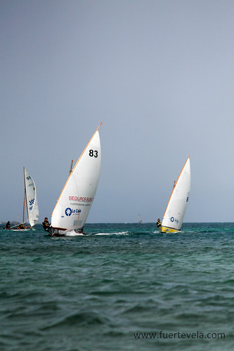 Embarcaciones tradicionales de vela latina en plena regata